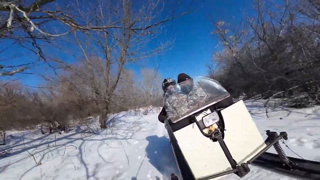 Самодельный одноместный лыжный модуль для мотособаки