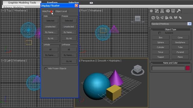 7  Видимость объектов в 3D MAX настройка управление видимостью и отображением объектов в 3D MAX вид смотреть онлайн