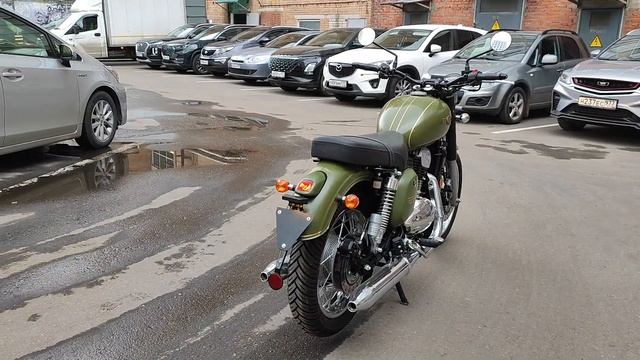 Мотоцикл Ява 42 зелёный (хаки защитный), внешний вид, зв? смотреть онлайн