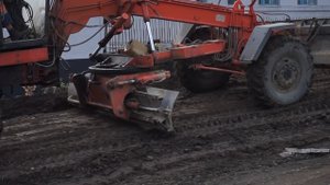 Грейдер ГС-14.02. Планировка дороги. Звук ЯМЗ-236.