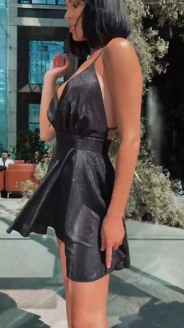 Приталенное платье мини с открытой спинкой Modnica shop смотреть онлайн