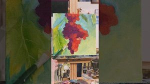 Рисуем виноград маслом за 3 минуты✨