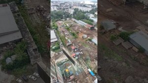 Работа на китайском кране, высота около 100м