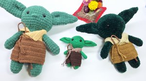 Успеть связать// Три игрушки по одному описанию// Йода крючком