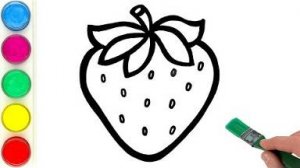 Учимся рисовать и раскрашиваем клубнику. Детям и начинающим
