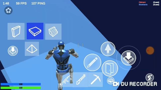 Играю в 1v1.lol на телефоне