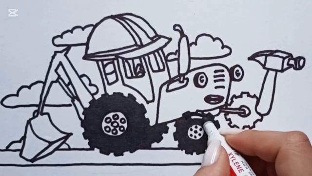 Синий трактор по полям