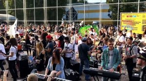 Флешмоб «RocknMob 2018 Москва #7» - Бой! (гр. СЛОТ). Выставка NAMM Musikmesse Russia.