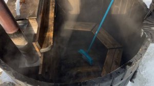 Обслуживание деревянной купели фурако. Зимний незаме?