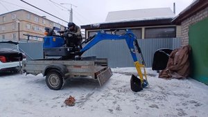 заезд экскаватора на прицеп и правильная его развесов