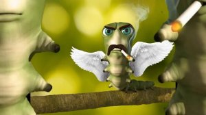 Брутальная гусеница курит