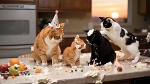 Mom Cat Harvests Bamboo🌿Crafts & Flies Kites with Kittens _ Joyful Flytime! 🪁🐾 _ Handmade Collect