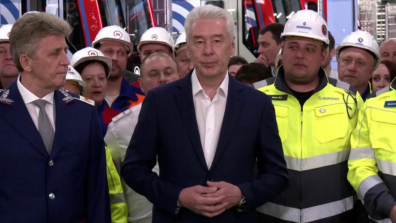 Собянин открыл новое электродепо "Южное" Замоскворецкой линии метро: видео