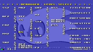 Debug Mode в Sonic Megamix v5