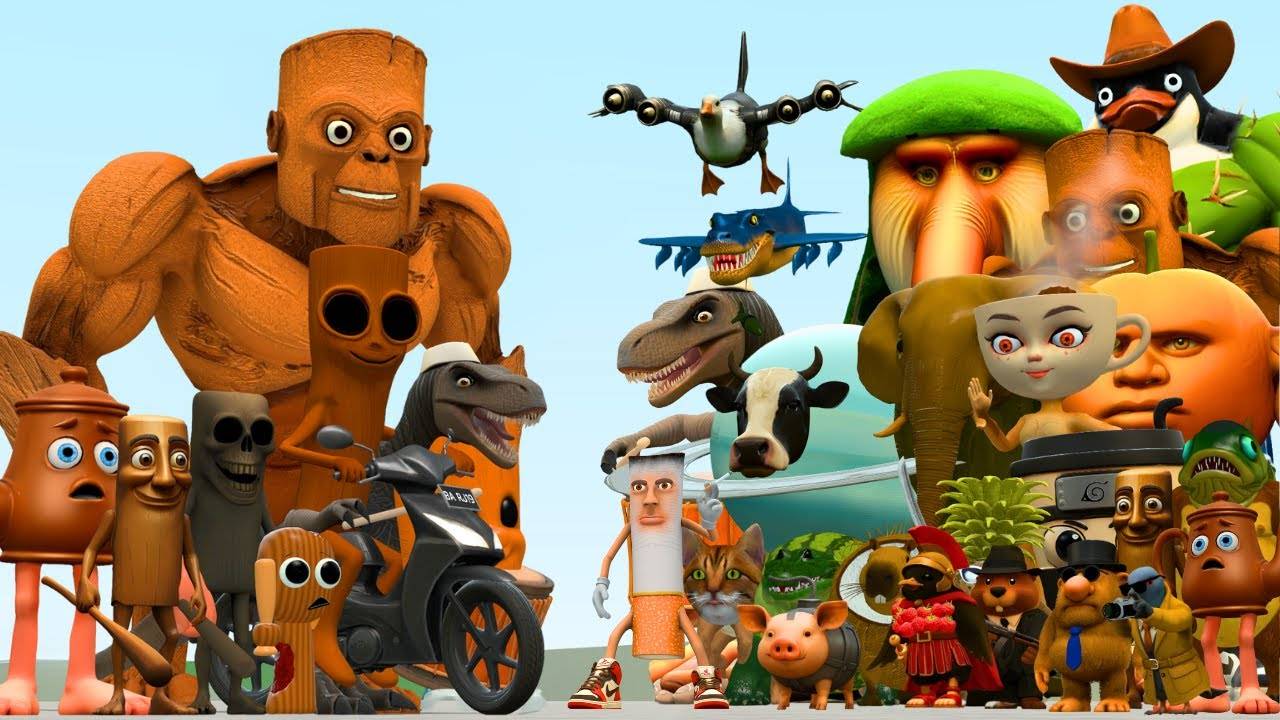 Вся семья Тунг Тунг Сахур против всех итальянских мемов AI Brainrot в Гаррис Моде смотреть онлайн