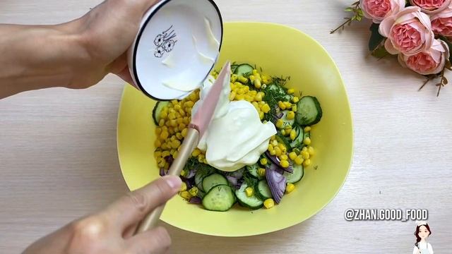 Салат🥗 из свежих Огурцов!🥒Очень вкусный и быстрый! смотреть онлайн