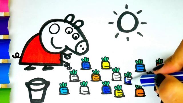 Свинка Пеппа Мультик Раскраска для Детей | Пеппа Сажае смотреть онлайн