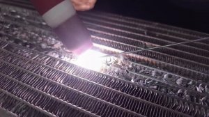 Сварка соты радиатора на аппарате Jasic TIG WSME - 315 P AC/DC (E203 I