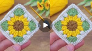 Квадратный мотив крючком😍 #Анявяжет #вязаниекрючком #веселыепетельки