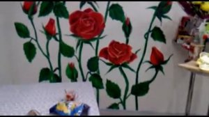 Роспись стен. РОЗЫ в НЕФТЕЮГАНСКЕ.
