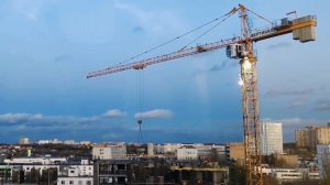 Вечер. Осень. Звуки стройки! Башенные краны POTAIN и SCM