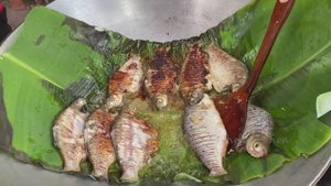 Вкусная рыба приготовленная деревенским шеф-поваром