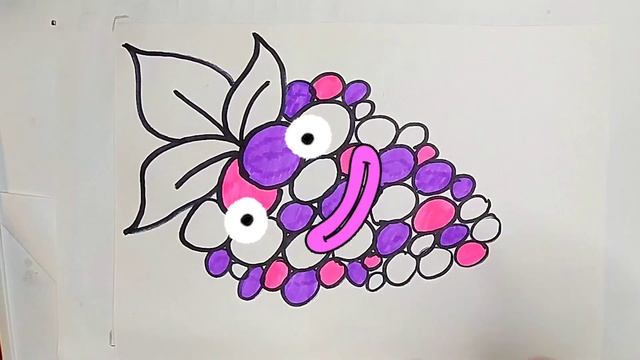 How to draw grapes? Qanday qilib uzum chizish mumkin? Как нарисовать виноград?