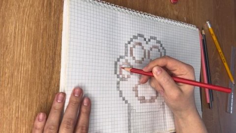 РАССКРАШИВАЕМ ПО КЛЕТОЧКАМ- ЛАПА