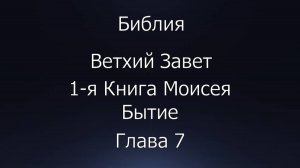 Библия. Ветхий Завет. 1-я Книга Моисея Бытие, глава 7.