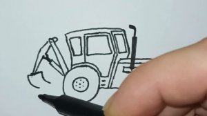 Синий трактор 🚜 Как нарисовать Синий трактор? Рисую и