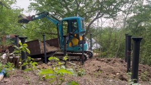 Работа в стесненных условиях. Мини-экскаватор.