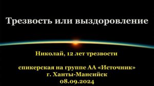 Николай, «Трезвость или выздоровление»