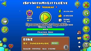 IspyWithMyLittleEye на 100% от lugsa100 в Geometry Dash