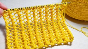 Ажурный узор спицами.