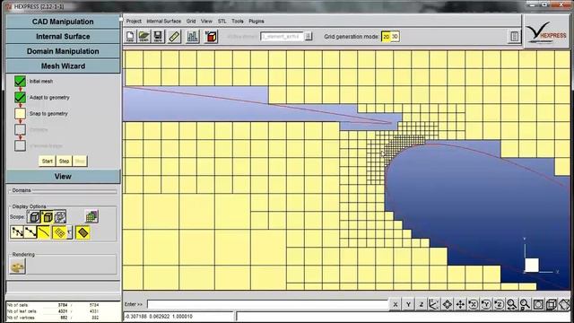 Генератор сеток HEXPRESS. 2D крыло с механизацией. смотреть онлайн