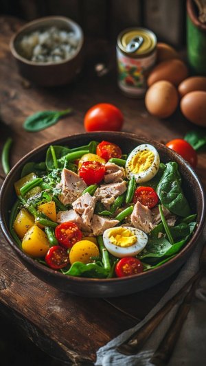 Лёгкий салат Нисуаз со шпинатом – готовим дома вкус Франции