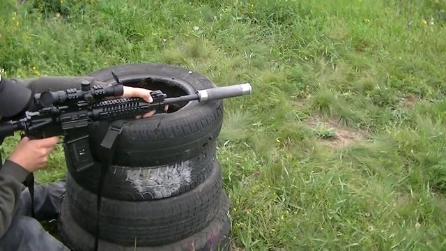 Отстрел на кучность патрон 223rem с глушителем и без нег? смотреть онлайн