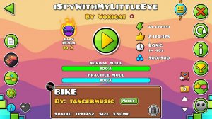Geometry Dash. ISpyWithMyLittleEye (Easy Demon) - 100%