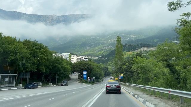 Ялта. Севастопольское шоссе. Объездная. ЮжноБережное шоссе до "Конфетти". 08.05.25.Крым.Crimea.Yalta