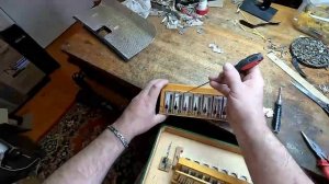 Гармонь БЕЛАРУСЬ 4 голоса, с регистром, осмотр перед ремонтом.