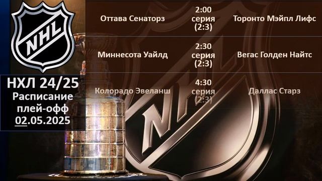 НХЛ 2025 результаты плей офф за 01.05.2025, НХЛ расписание на