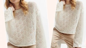 Кружевной узор спицами.