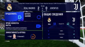 ФИФА 23 ОБЗОР МАТЧА ЛИГИ ЧЕМПИОНОВ 1/2 ФИНАЛА ОТВЕТНЫЙ МАТЧ РЕАЛ МАДРИД ЮВЕНТУС 2:0 ОБЩИЙ СЧЁТ 3:0