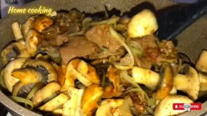 QO’ZIQORINLI TAOM | Тушенная картошка с грибами и мясом | Stewed po