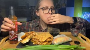 МУКБАНГ/Mukbang/ГИРОС БОЛЬШОЙ/Спринг РОЛЛЫ🍣
