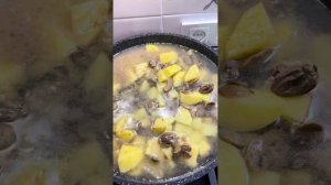 Куриные сердечки с картошкой и грибами #какприготовит