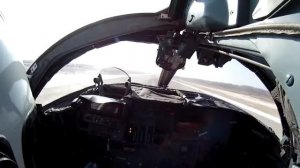 Взлет самолета Су-24, вид из кабины.