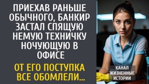Приехав раньше обычного, банкир застал спящую немую техничку в офисе… От его поступка все оцепенели…