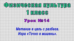 Физическая культура 1 класс (Урок№14 - Метание в цель с разбега. Игра «Точно в мишень».)