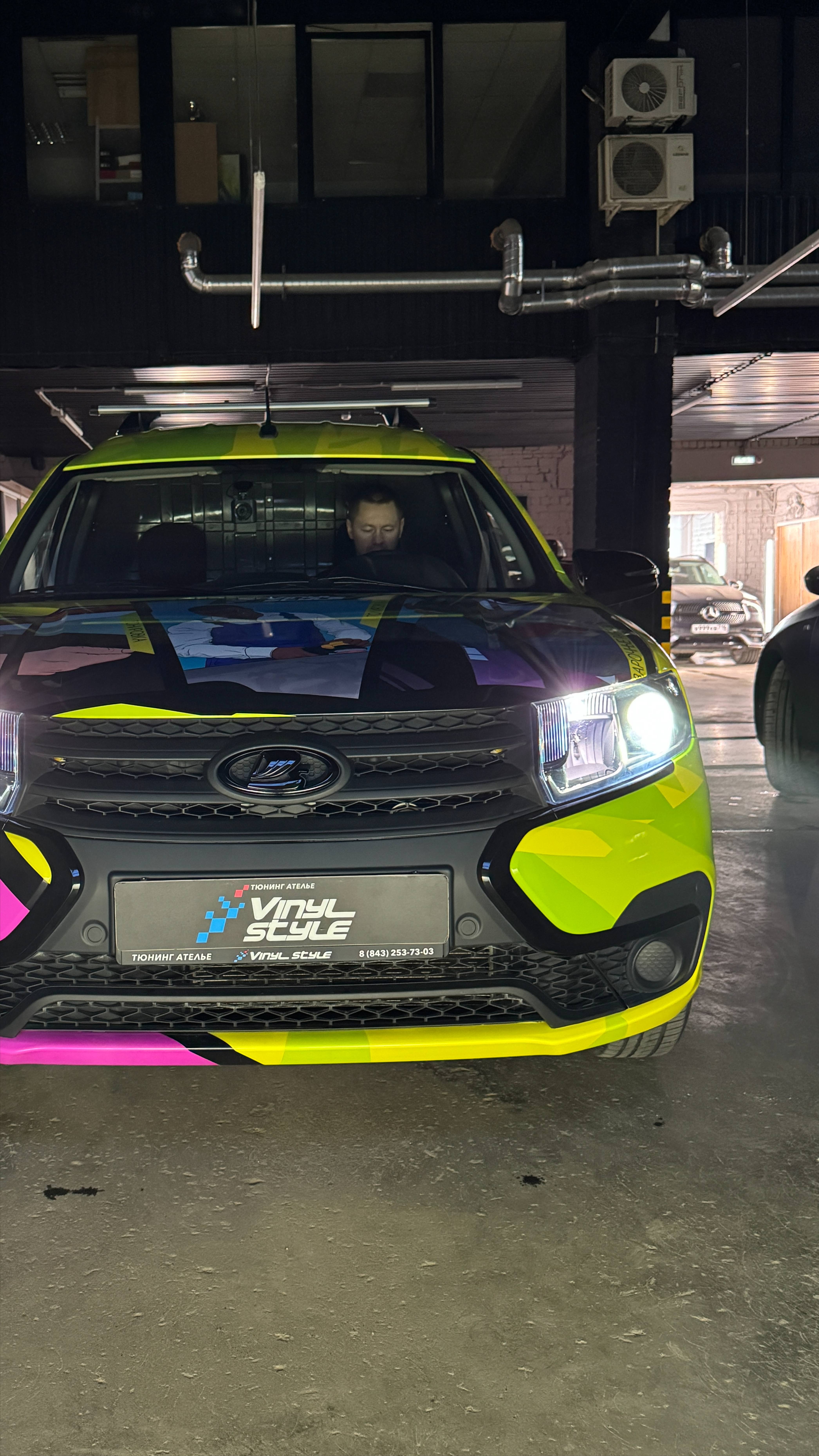 Lada Largus 2024 года - установка bi-led модулей Aozoom A3 max,  покраска масок фар и ряд услуг